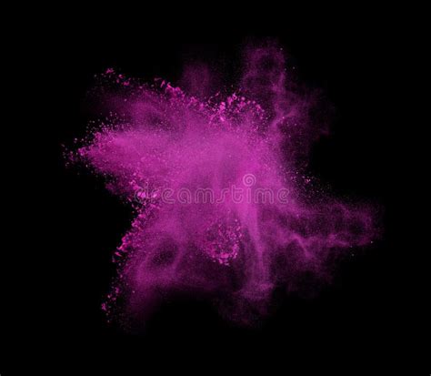 Freeze Motion Of Pink Powder Exploding Isolated Stock Illustration