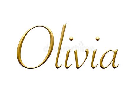Olivia Female Name Gold 3d Icon On White Background Decorative