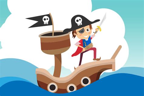 Dibujo Pirata Infantil Female Pirate And Treasure Chest Piratas