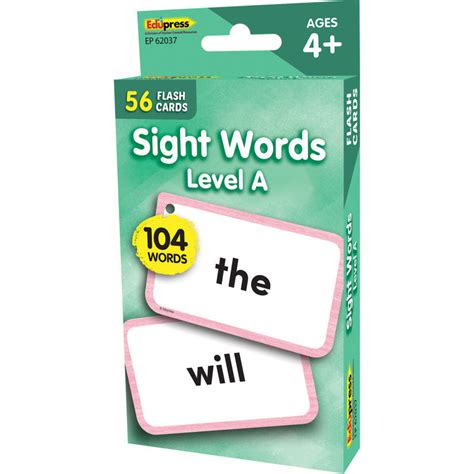 Edupress Sight Words Beginning Words Level A Flash Cards