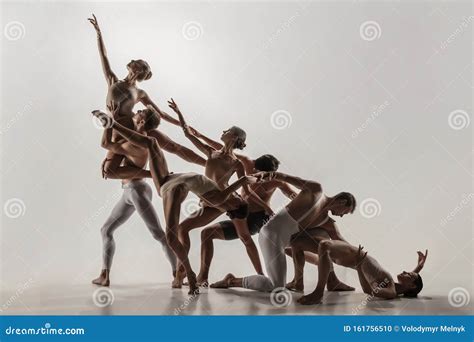 The Group Of Modern Ballet Dancers Contemporary Art Ballet Young
