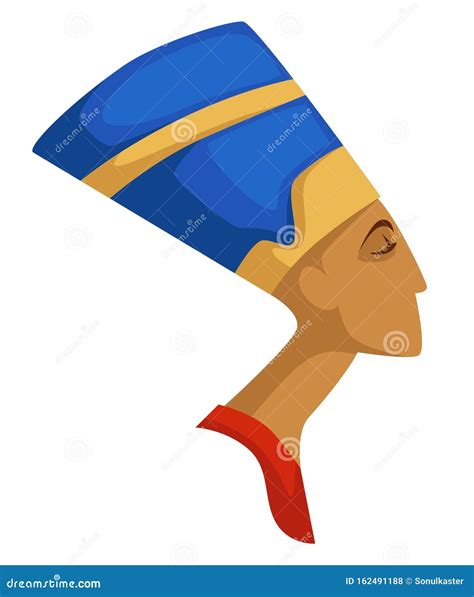 nefertiti isolated profile egyptian queen ancient civilization vector illustration