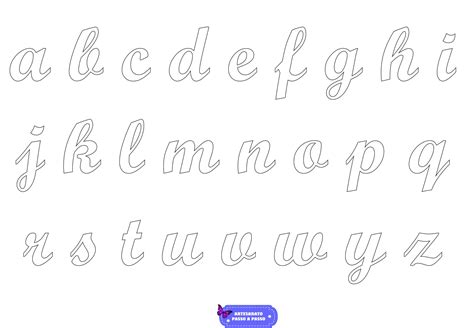 Que tal você fazer seus moldes de letras no word? Molde de letras cursivas para imprimir - Artesanato Passo ...