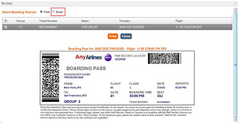 Print Boarding Pass