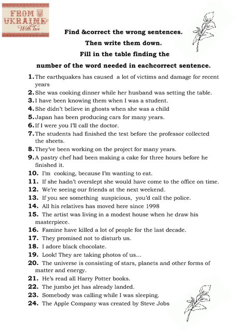 Correct The Mistakes In These Sentences Pdf