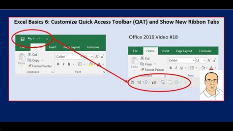 Excel Basics 6 Customize Quick Access Toolbar QAT And Show New