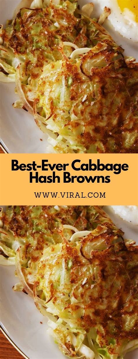 We seriously cannot believe these crispy hash browns aren't potatoes. Best-Ever Cabbage Hash Browns #cabbage #glutenfree # ...