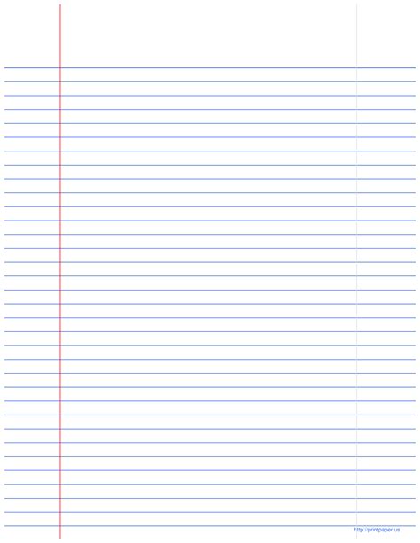 Notebook Paper Template For Word