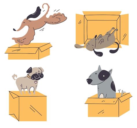 Premium Vector Dog Animal Adopt Pet Shelter Line Art Style Concept