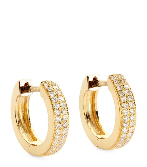 Anita Ko Yellow Gold And Diamond Two Row Huggie Earrings Harrods Uk