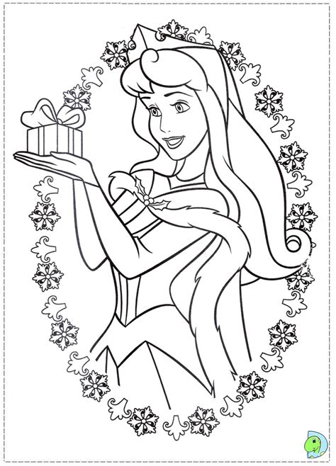 Christmas Disney Princess Coloring Page