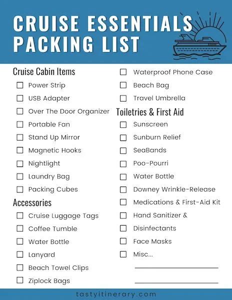 Msc Cruise Packing List Custom Printable Checklist 46 Off