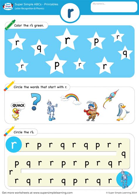 Maybe you would like to learn more about one of these? Letter Recognition & Phonics Worksheet - r (lowercase ...