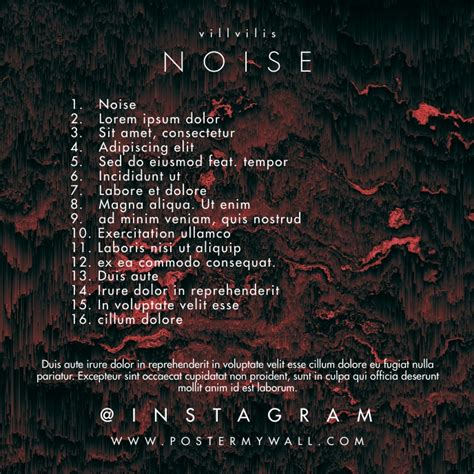 Tracklist Pixel Sort Noise Cd Cover Music Template Postermywall