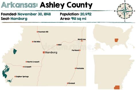 Arkansas Ashley County Stock Vector Illustration Of City 95830990