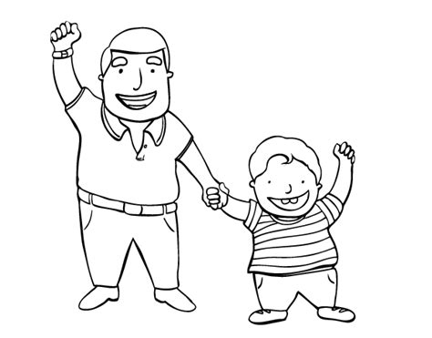 Dibujo De Papá E Hijo Para Colorear
