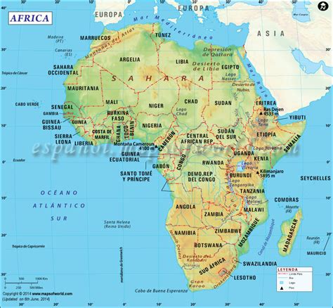 Mapa De Africa Mapa Físico Geográfico Político Turístico Y Temático