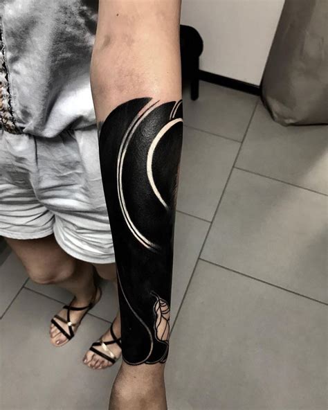 25 Beautiful Blackout Tattoos With White Ink On Top In 2021 Blackout