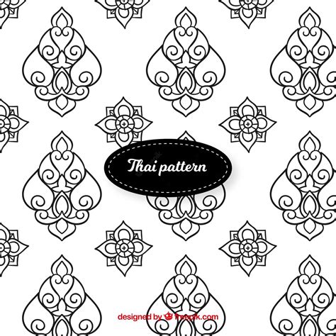 premium vector elegant black and white thai pattern