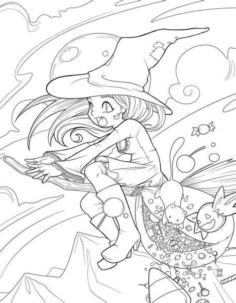 Anime Line Art Coloring Pages Witch Coloring Pages