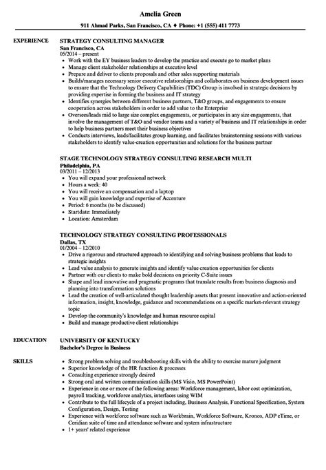 Resume Sample Strategy Consultant Strategy Consultant Resume Example