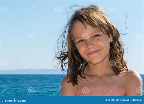 A Beautiful Girl Posing On A Beach By The Sea Stock Image Image Of Happiness Beautiful 127251669