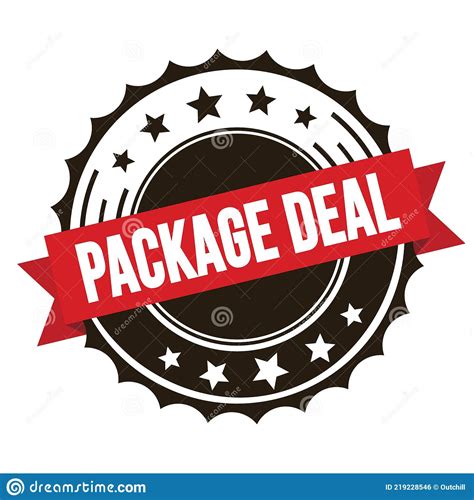 Package Deal Text On Red Brown Ribbon Stamp Stock Illustration Illustration Of Text Stamp