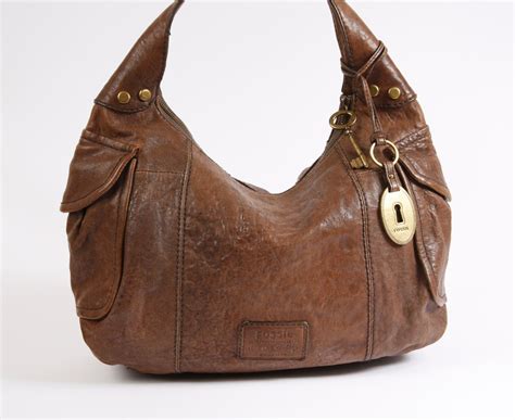 Fossil Long Live Vintage Brown Leather Hobo Shoulder Bag