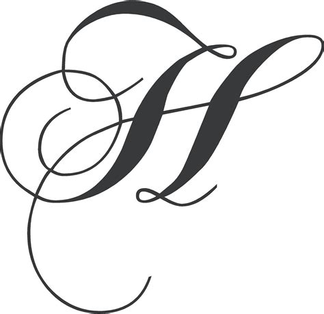 Chopin Monogram Wall Decal Letters Cursive Letters Fancy Letter H