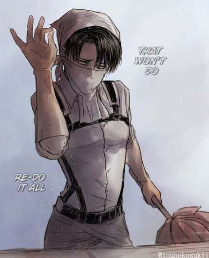levi attack on titan cleaning