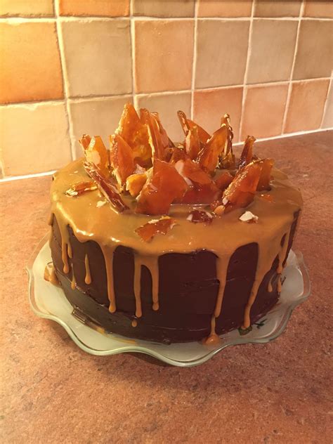 Salted Caramel Layer Cake For Slinkys Birthday Caramel Sponge With