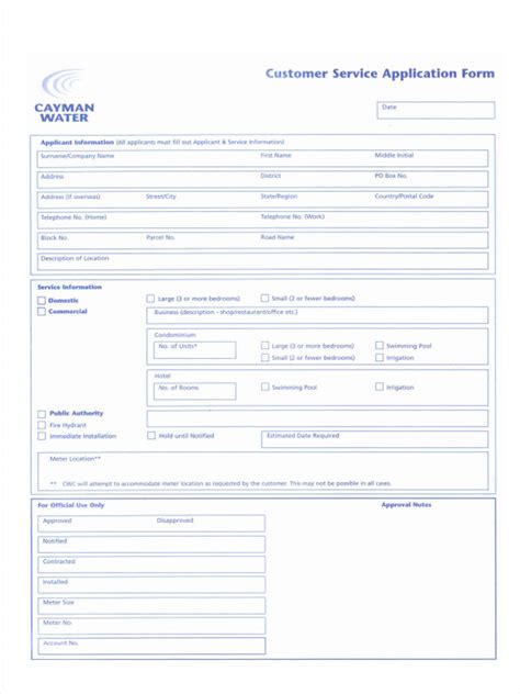 Customer Application Form Template