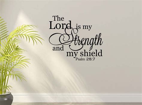 2 The Lord Is My Strength And My Shield 23 X 19 Religious Etsy