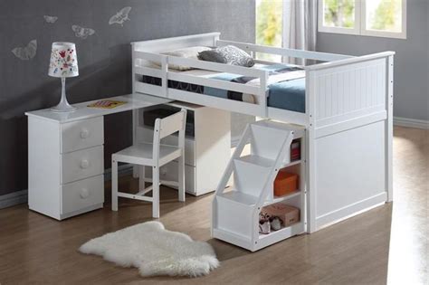 white bunk bed  desk   design variants homesfeed