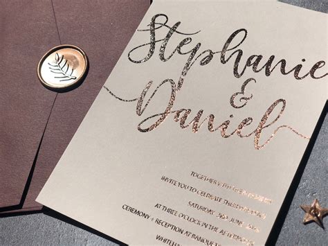 Vellum Wedding Invitations Rose Gold Foil Wedding Invitation Etsy