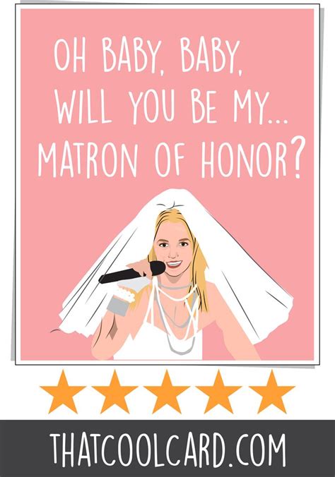 Funny Matron Of Honor Proposal Card Will You Be My Matron Of Honor