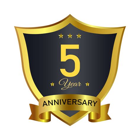 Anniversary Badge Png With Golden Color Anniversary Royal Badge Design