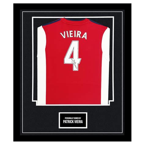 Framed Patrick Vieira Signed Shirt Arsenal Fc Autograph
