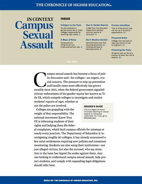 A Readers Guide To Campus Sexual Assault