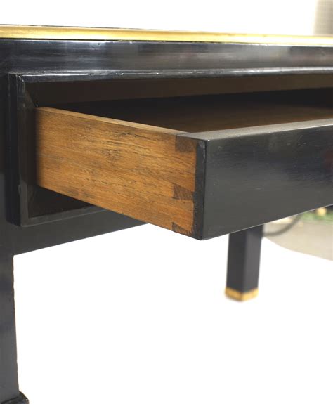 French Brass Mounted Black Lacquered Writing Desk