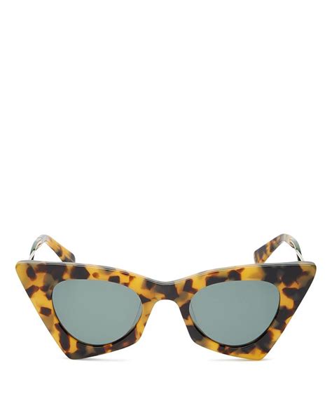 Karen Walker Womens Cat Eye Sunglasses 46mm In Crazy Tort Emerald