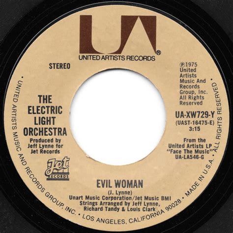 The Electric Light Orchestra Evil Woman 1975 Vinyl Discogs