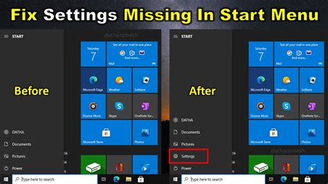How To Fix Settings Missing In Start Menu Windows 10