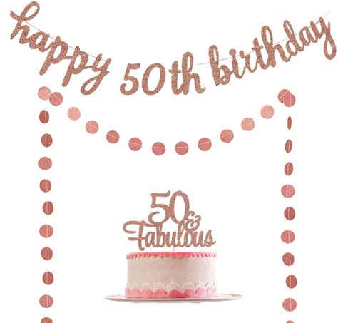 Buy 50th Birthday Decorations Gold Happy 50th Birthday Banner And 50th