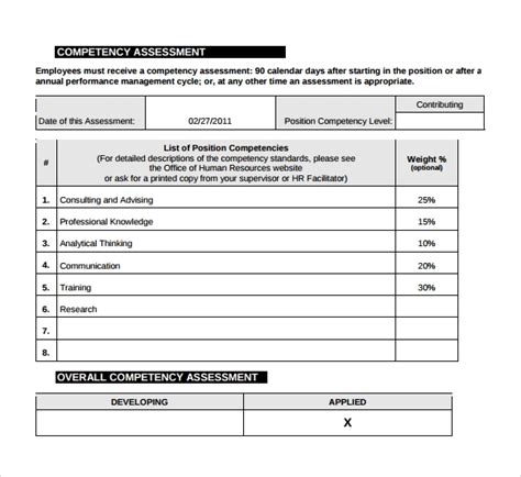 Free information on forklift training. FREE 6+ Sample Competency Assessment Templates in PDF | MS ...