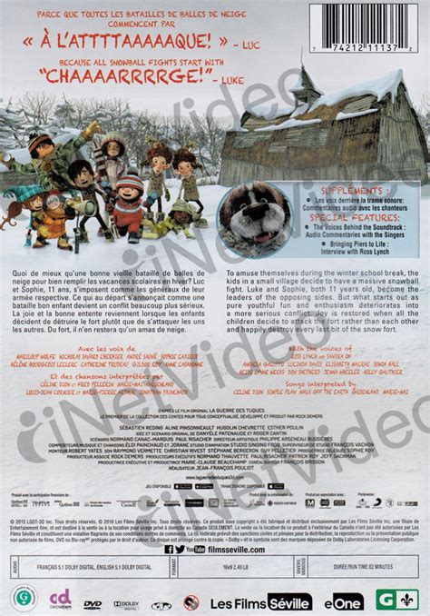 Snowtime La Guerre Des Tuques Animee Bilingual On Dvd Movie