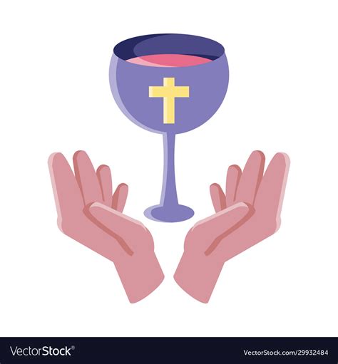 Eucharist Symbols Bread And Wine Royalty Free Vector Image