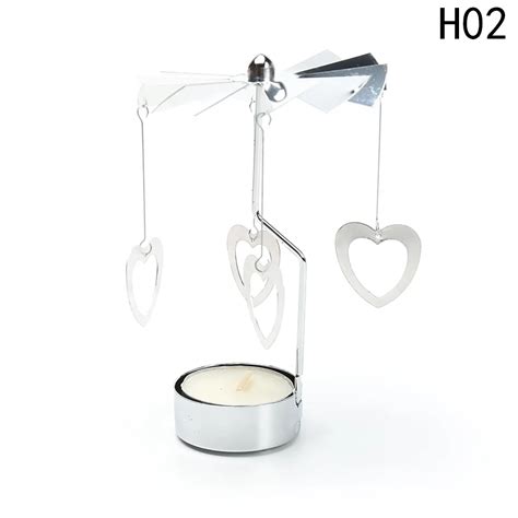 Spinning Rotary Metal Carousel Tea Light Candle Holder Stand Light Xmas