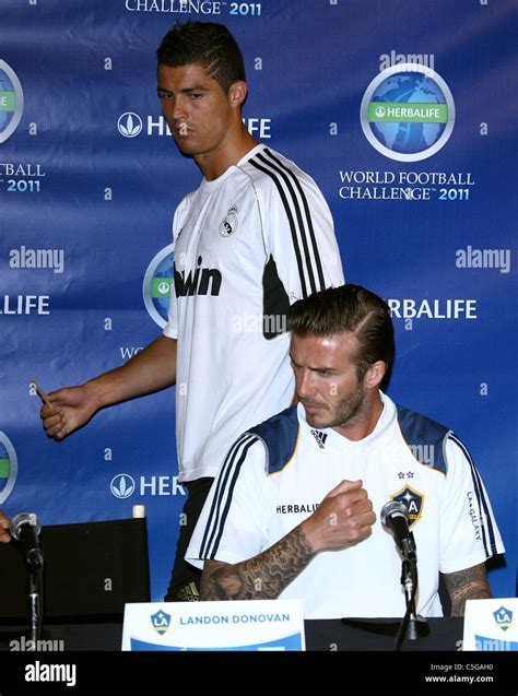 Cristiano Ronaldo David Beckham World Football Challenge 2011 Press