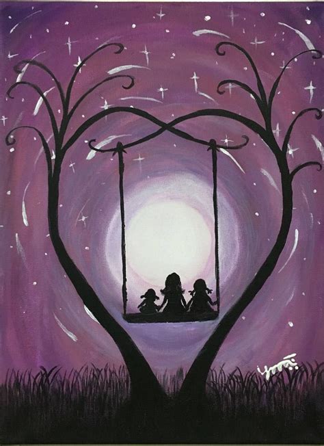 Mother Daughter Canvas Painting Ideas Mothersc